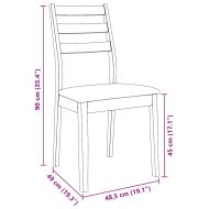 Трапезни столове с възглавници 2бр Кафяв масивна дървесина гума