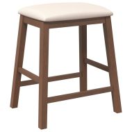 Бар столове с възглавници 2 бр Кафяв масивна дървесина гума