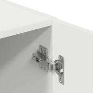 Комплект кухненски шкафове от 3 части, Бяло, инженерно дърво