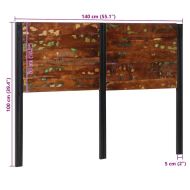 табла за глава 140 cm масивна дървесина и желязо