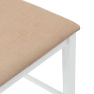 Бар столове с възглавници 2 бр Бяла масивна дървесина Каучук