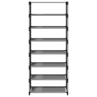 Поставка за обувки на 8 етажа сива 54x28x124см Нетъкана материя