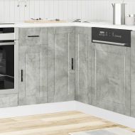 Кухненски ъглов шкаф Porto, бетонно сив, инженерно дърво