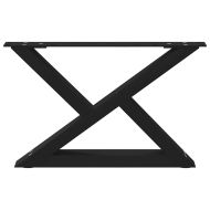 Крака за масичка за кафе, 2 бр., черни, 60 x (30-31,3) см, стомана