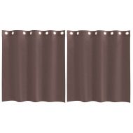 Пердета от воал с втулки, 2 бр, кафяво, 140x140 см