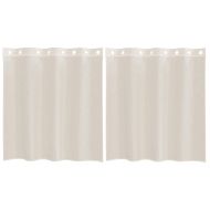 Пердета от воал с втулки, 2 бр, кремаво, 140x140 см