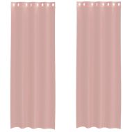Пердета от воал с втулки, 2 бр, розово, 140x260 см