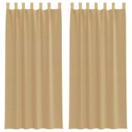 Пердета от воал с прът джобове, 2 бр, пясъчно