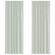 Пердета от воал с примки, 2 бр, светлосиво, 140x260 см