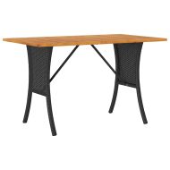 Градински диван с 3 седалки и възглавници&Маса черен полиратан