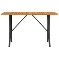 Градински диван с 3 седалки и възглавници&Маса черен полиратан