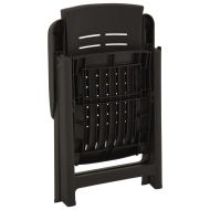 Градински регулируеми столове, 2 бр, пластмаса, антрацит