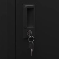 Шкаф за екипировка за езда, черен, 53x53x105 см, стомана