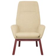 Релакс стол, кремав, текстил