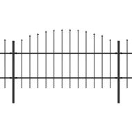 Градинска ограда с връх тип копие, стомана, 1603,5x100 см, черна