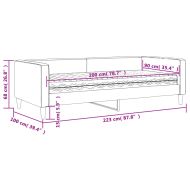 Канапе с матрак, тъмносиво, 90x200 см, плат