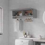 Гардероб, сив сонома, 100x32,5x35 см, инженерно дърво