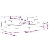 2-местно разтегателно канапе с две възглавници, синьо, текстил
