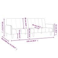 2-местно разтегателно канапе, черно, кадифе