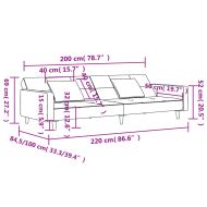 2-местно разтегателно канапе с две възглавници, розово, кадифе