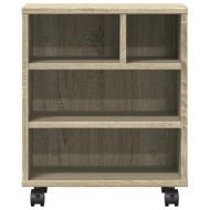 Стойка за принтер с колелца, сонома дъб, 41x32x48 см