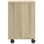 Стойка за принтер с колелца, сонома дъб, 41x32x48 см