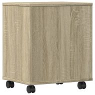 Стойка за принтер с колелца, сонома дъб, 41x32x48 см