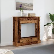 Облицовка за камина, старо дърво, 90x30x90 см, инженерно дърво
