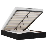 Османска рамка за легло без матрак, черна, 140x200 см плат