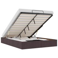 Османска рамка за легло без матрак, тъмнокафява, 140x190см плат