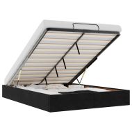 Османска рамка за легло без матрак, черна, 140x200 см кадифе