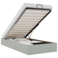 Османска рамка за легло без матрак светлосива 100x200 см кадифе