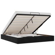 Османска рамка за легло без матрак, черна, 180x200 см, кадифе