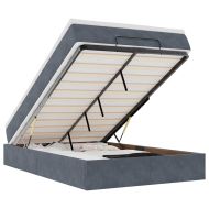 Османска легло с матрак, тъмносиво, 120x190 см, кадифе