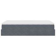 Османска легло с матрак, тъмносиво, 120x190 см, кадифе