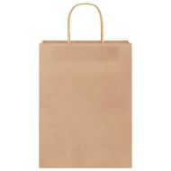 Хартиени торбички 50 бр с дръжки кафяви 26x12x35 см