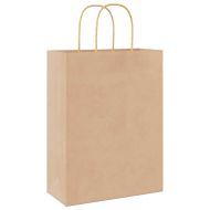 Хартиени торбички 50 бр с дръжки кафяви 26x12x35 см