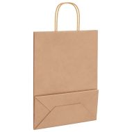 Хартиени торбички 50 бр с дръжки кафяви 26x12x35 см