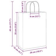 Хартиени торбички 50 бр с дръжки кафяви 26x12x35 см