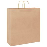 Хартиени торбички 250 бр с дръжки кафяви 45x17x48 см