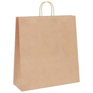 Хартиени торбички 250 бр с дръжки кафяви 45x17x48 см
