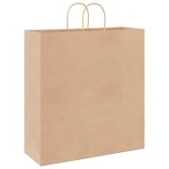 Хартиени торбички 250 бр с дръжки кафяви 45x17x48 см