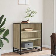 Сайдборд, дъб сонома, 68x35x76 см, инженерно дърво и метал