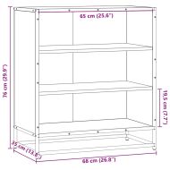 Сайдборд, дъб сонома, 68x35x76 см, инженерно дърво и метал