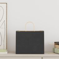 Хартиени торбички 250 бр с дръжки черни 32x22x24 см
