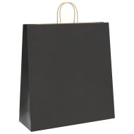 Хартиени торбички 250 бр с дръжки черни 45x17x48 см