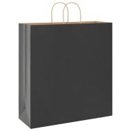 Хартиени торбички 250 бр с дръжки черни 45x17x48 см