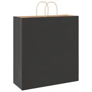 Хартиени торбички 250 бр с дръжки черни 45x17x48 см