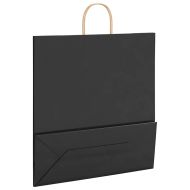 Хартиени торбички 250 бр с дръжки черни 45x17x48 см