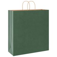 Хартиени торбички 250 бр с дръжки зелени 45x17x48 см